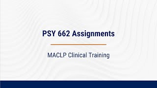 PSY 662 Assignments