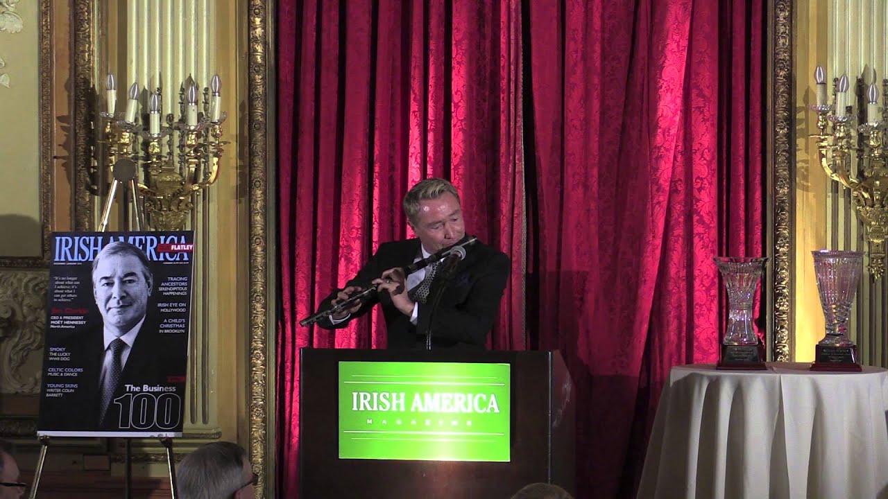 Michael Flatley's encore flute performance at the Irish America Business 100