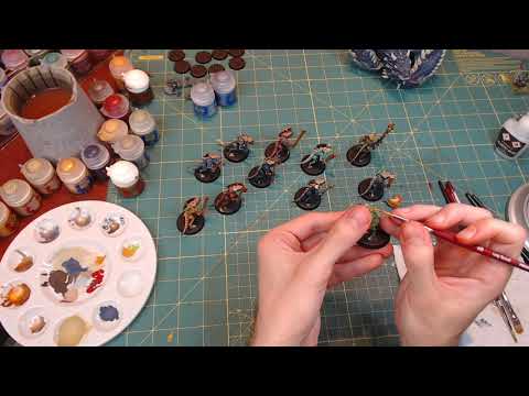 Warhammer ASMR: Painting Saurus Warriors (plastic sounds) (white noise) (background noise)