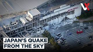 Japan Hit By Powerful 7.1 Quake | Aerial Footage Reveals Collapsed Buildings, Road Damage | VERTEX