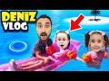 DENİZ VLOG !! DENİZ YATAĞI ALDIK !! BAHAR BANU ALYA DENİZE DÜŞTÜ !!
