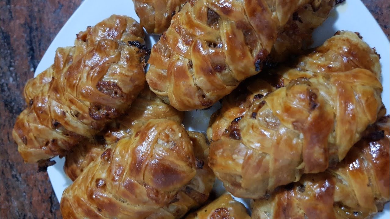 رغيفات او مسمنات معمرين على شكل ضفيرات بمداق رائع و شكل اروع👌Trenzitas rellenas de carne picada