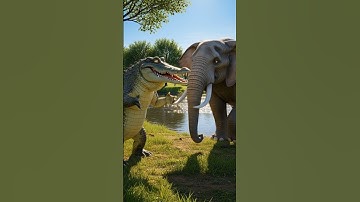 Elephant And Crocodile Friendship #shorts #shortsfeed #cartoon #ai