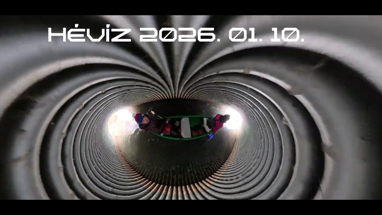 Hévízi-patak evezés 2026 elején. [Erika és Comandante Habanero nem fázik a téli kenutúrán :)]