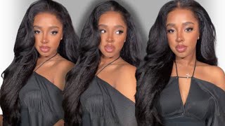 My Favorite Kinky Straight Glueless Wig! Pre Everything Natural Wig Review Ft Isee hair