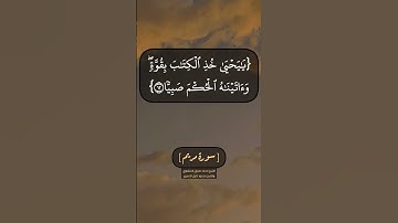 سورة مريم الآية ١٠ الى ١٤ بصوت الشيخ محمد صديق المنشاوي والشيخ محمود خليل الحصري