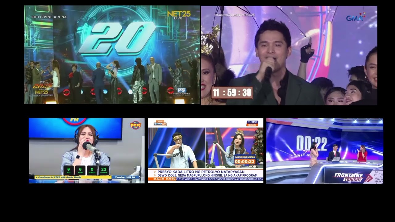PH New Year Countdown 2025 in Digital TV and Radio on Net25, GMA7, TV5 and AM/FM Radio DWPM & YesFM