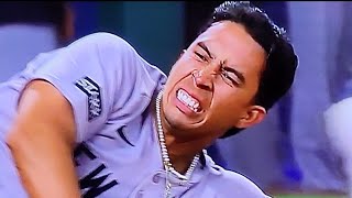 Cabrera breaks his ankle while sliding into home base.