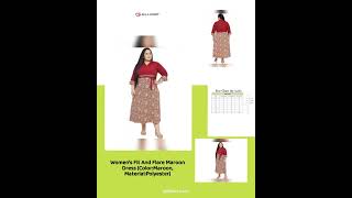 Women's Fit And Flare Maroon Dress (Color:Maroon, Material:Polyester)