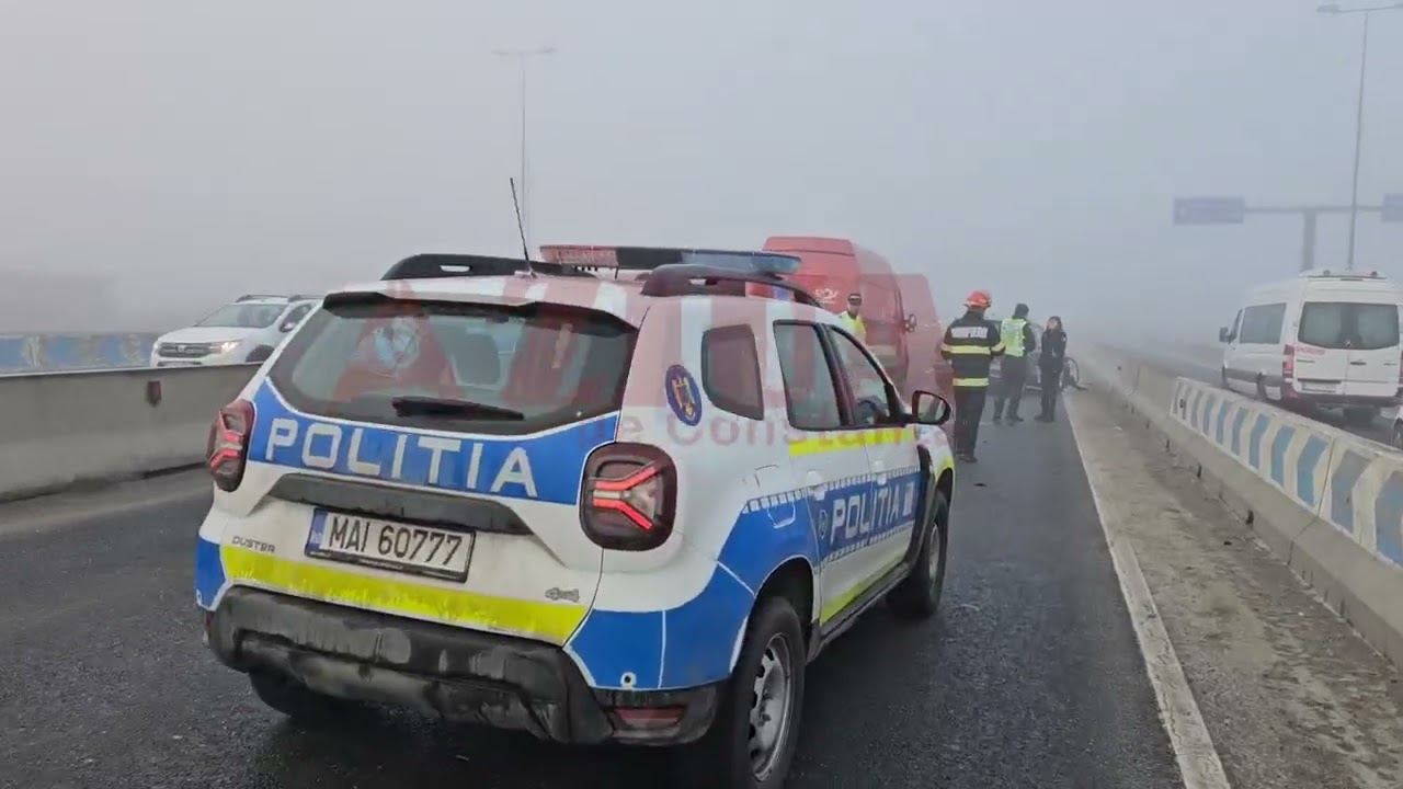 Carambol pe DN3, în apropiere de ieșirea pe A4. Nouă autoturisme implicate