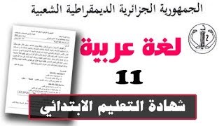 #شهادة_التّعليم_الإبتدائي | لغة عربية رقم : 11