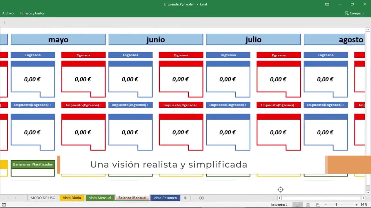 Emprende Pyme: Plantilla Excel - Control De Ingresos & Gastos (video editing)