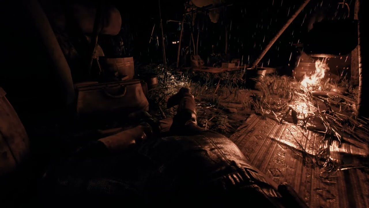 A Lone Camper’s Tale - Darkness and Fire | Heavy Rain Sound For Sleep FAST and Deeper No ads