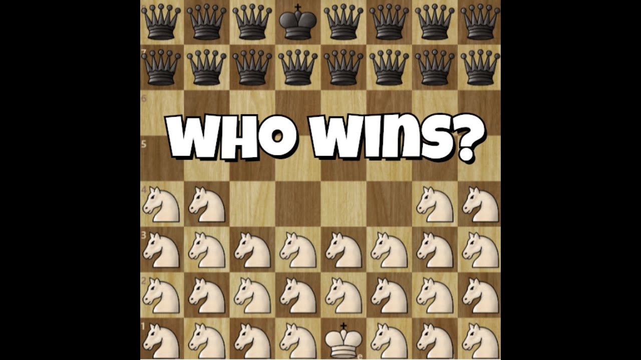 15 Queens VS 27 Knights - Who Wins? Stockfish VS Stockfish