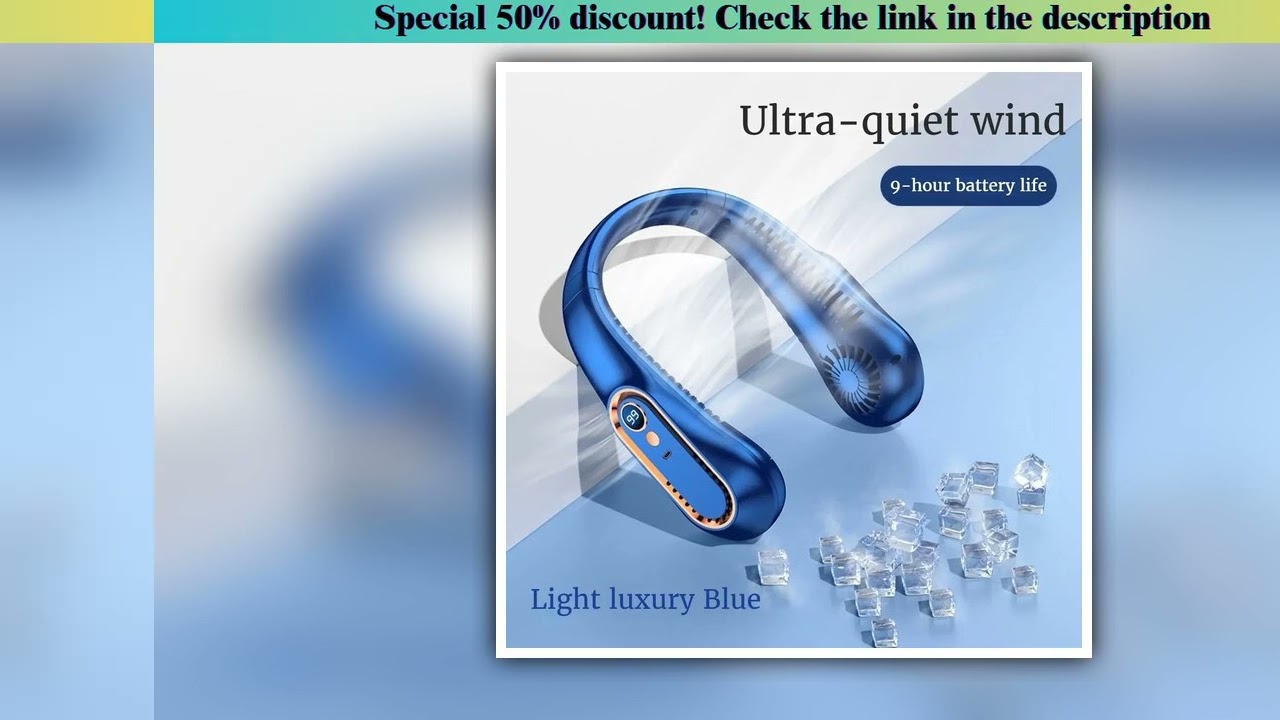 Best New Halter Fan USB Charging Portable Small Fan Student Office Sports Digital Display Halter Fan