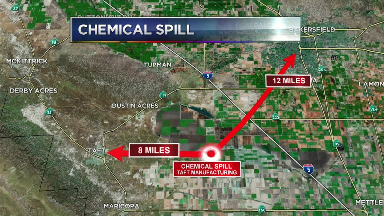 KCFD recommends evacuations for people within six miles of chemical spill site near Taft