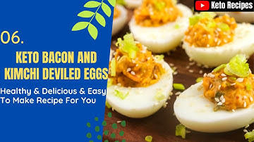 Bacon and Kimchi Deviled Eggs | Easy Keto Recipes | #shorts