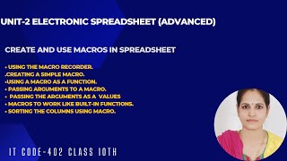 Unit:-2 Macro in open office calc| Create and use Macro| Class 10th | CBSE | Code-402