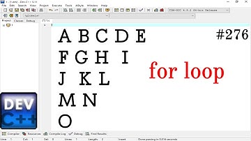 Program for print a alphabetical pattern from for loop in C || for loop