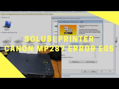 Printer Canon MP287/280, kerusakan The Ink Absorber is Almost Full - Error Code [E08]. Berikut ini c. 