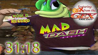 Mad Dash Racing - Speedrun 31:18 (World Record) ft. Gex from the Cult-Classic 3D Platformer Gex