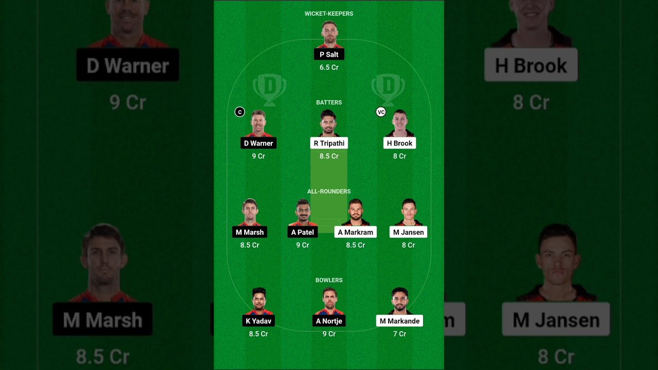IPL 2023/ SRH vs DC / Dream 11 Prediction /SRH VS DC Dream11 TEAM / Today Dream11 Team / PLAYING 11