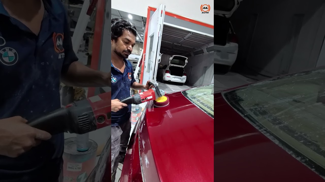 Red Mercedes Full Paint Job  