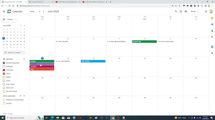 How to View Multiple Calendars Side by Side in Google Calendar