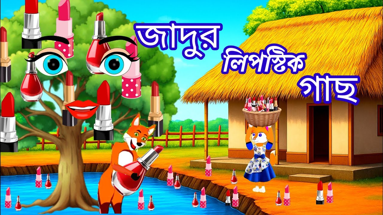 জাদুর লিপস্টিক গাছ। জাদুর নেলপালিশের গাছ। Fox cartoon। Rupkothar Golpo। Bangla cartoon। 