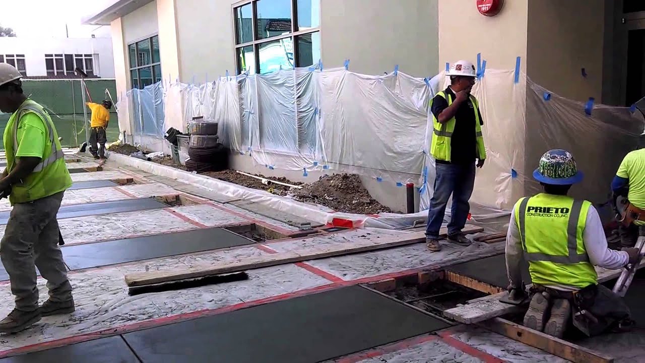 Troweling and Brooming Concrete YouTube