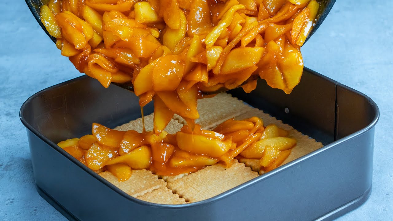 Enkla kex och 1,5 kg äpple - godare tårta får man leta efter (no bake-recept)