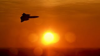 An SR-71 Blackbird conducts a high-speed show of force, somewhere near the Gaza Strip.