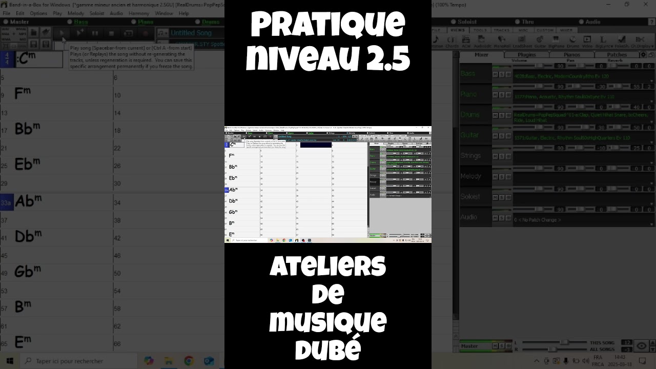 Mode aéolien (aeolian mode) modulant BACKING TRACK