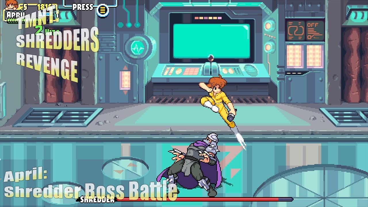 TMNT Shredders Revenge April Shredder Boss Battle YouTube