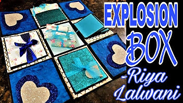 Blue Explosion Box ( One Layer ) || Handmade Cards ,DIY Crafts || Riya Lalwani