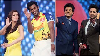 Riteish & Ayushmann Khurrana Enjoying Shruti Haasan & Vishal's Mass Dance In Celebrity Cricket Riteish & Ayushmann Khurrana Enjoying Shruti Haasan & Vishal's Mass Dance In Celebrity Cricket