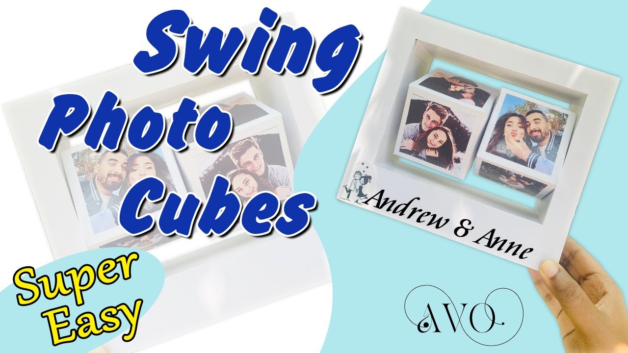 DIY Swing Photo Frame / Rotate cubes / DIY Gift Idea / Paper Craft