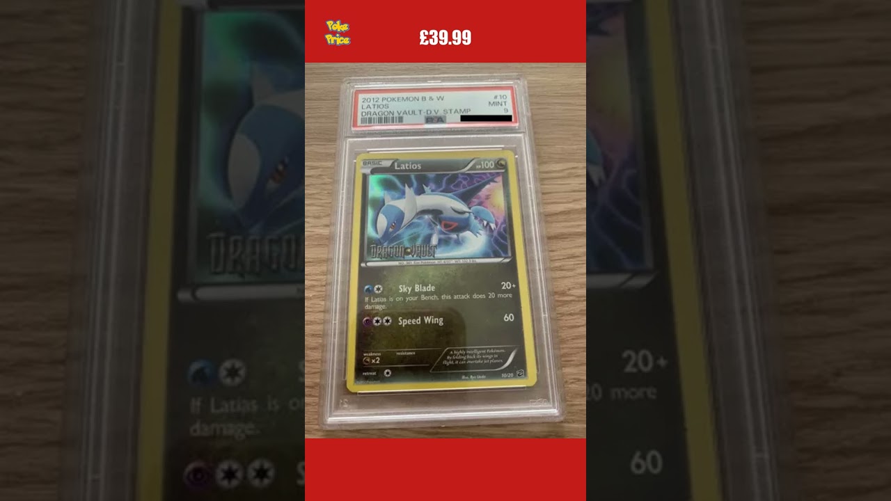 Latios Holo 10/20 - Prerelease - B&W Dragons Vault - PSA 9 Mint - Pokemon Card