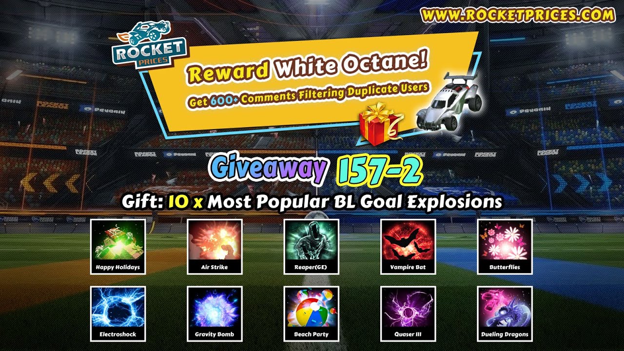 🔥Win Top 10 Black Market Goal Explosions For Free | Rocketprices.Com Rocket League Giveaway 157-2