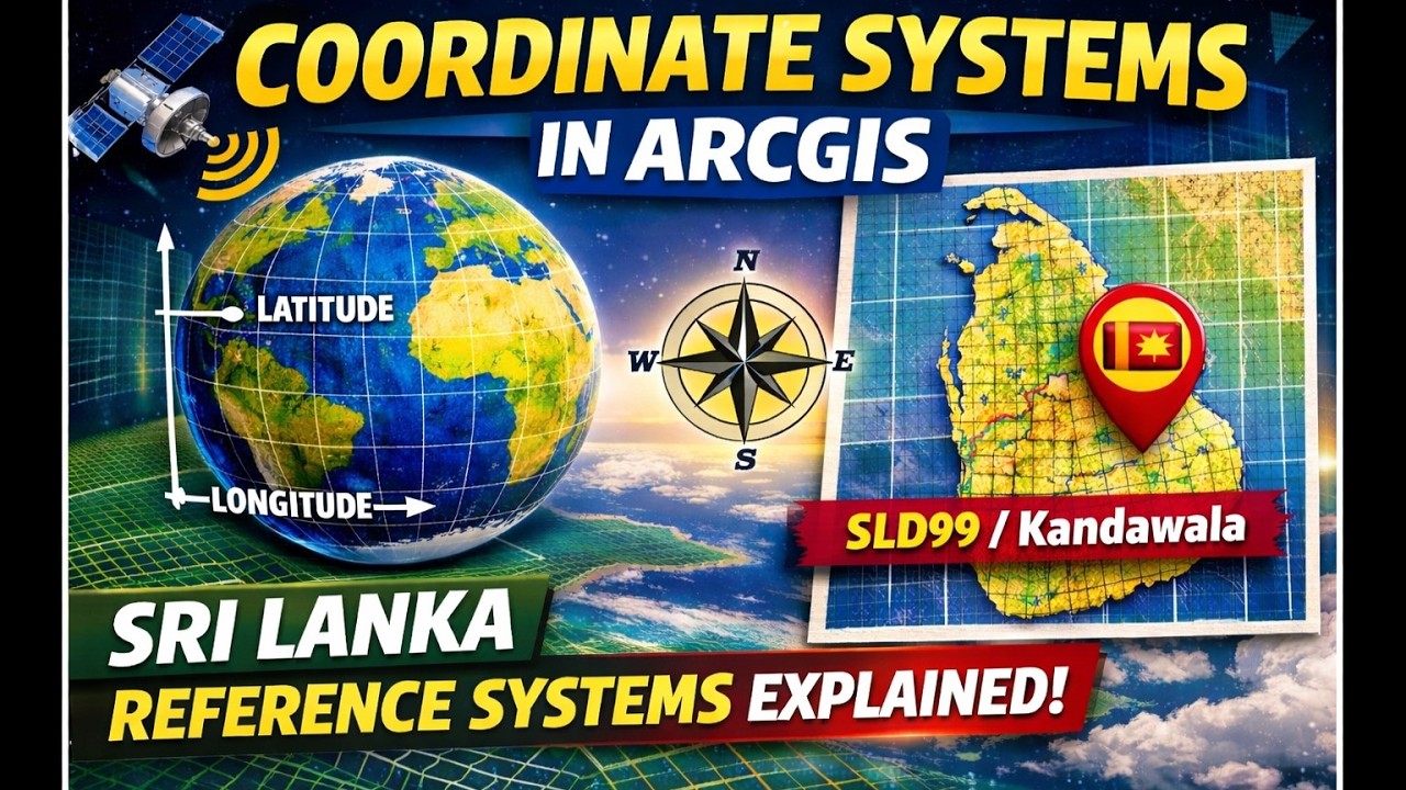 Coordinate Systems in ArcGIS | WGS84 vs Kandawala vs SLD99 (Sri Lanka GIS Lecture) English Version