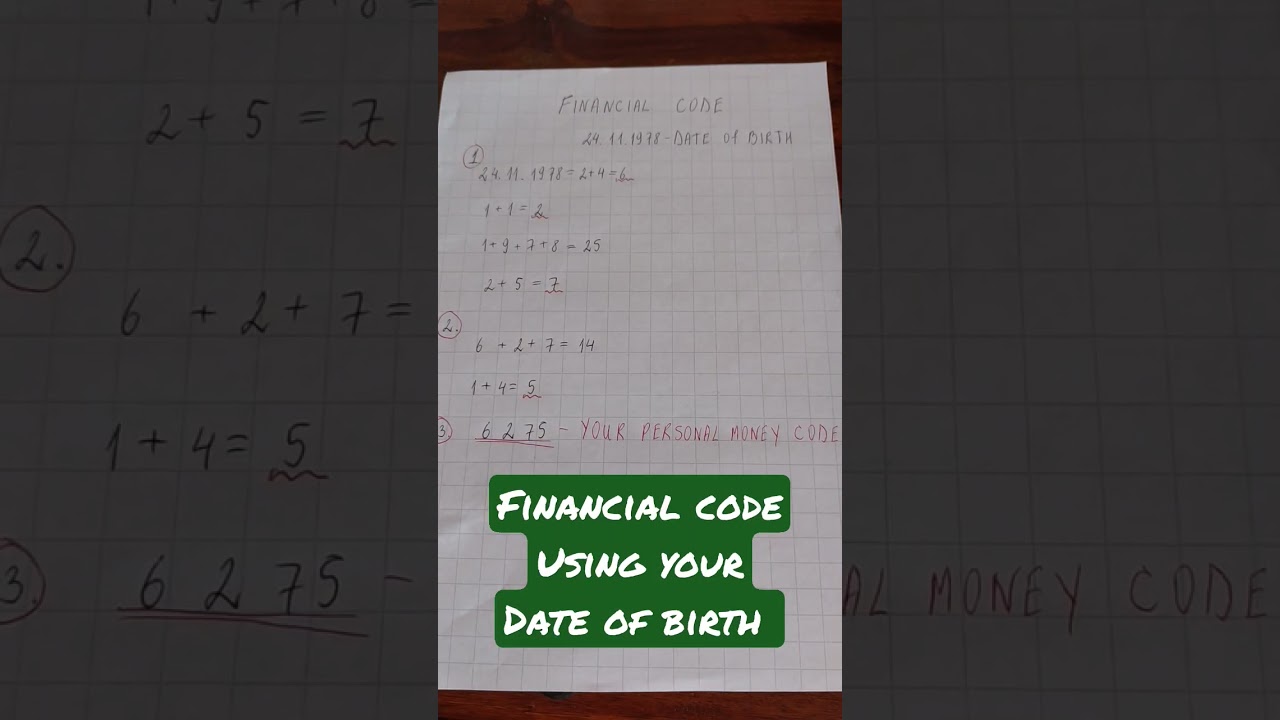 💸Financial code in your date of birth 💰💵💸 