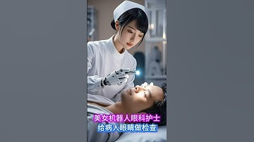 美女机器人眼科护士，给病人眼睛做检查！ #机器人 #美女机器人 #仿生机器人 #AI机器人  #artificialintelligence #robot