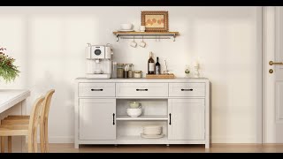 Xyla Modern White Sideboard Buffet Cabinet Assembly Instruction