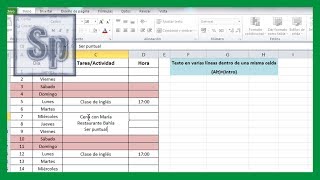 Excel - Multiple rows of text in one cell. Line break in a cell. Spanish HD tutorial Excel - Multiple rows of text in one cell. Line break in a cell. Spanish HD tutorial