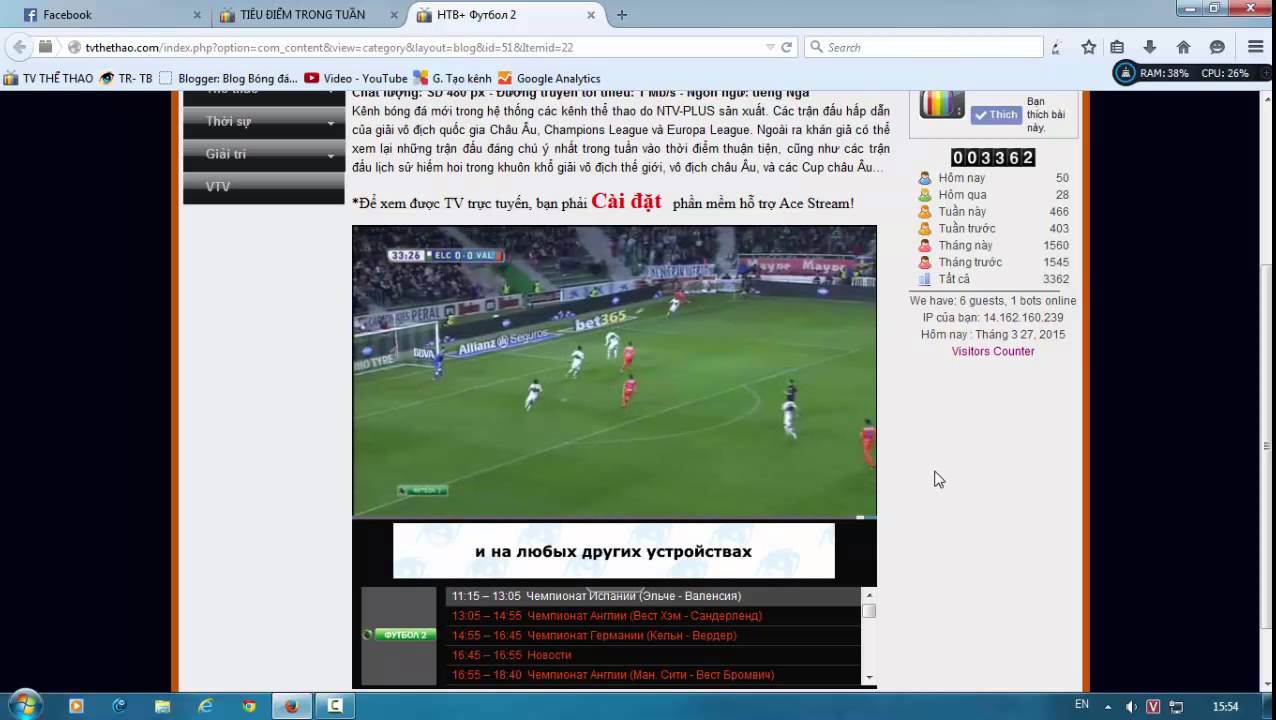 Bóng đá trực tuyến, số 1 Việt Nam, TVthethao.com