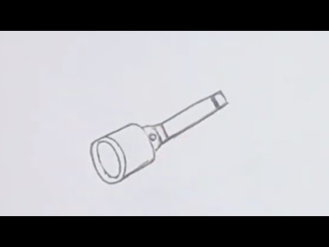 how to draw a FLASHLIGHT step by step - YouTube