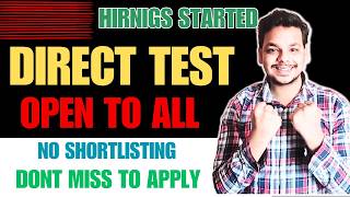 Finally Direct Test Hiring | Open to All | 2027, 2026, 2025 Batch Hiring | Fresher Drive | Off Ca...
