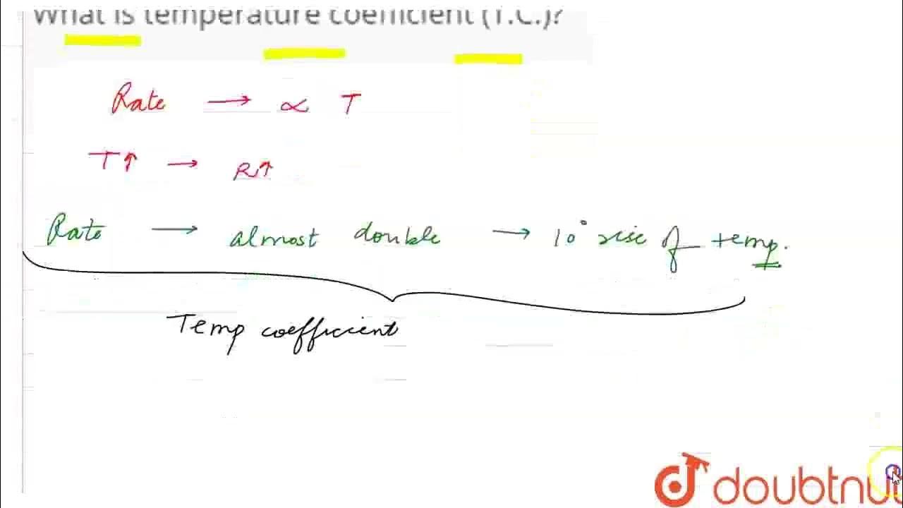 What is temperature coefficient t c class 12 chemical kinetics