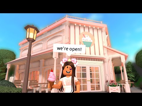 Opening My Pink Cafe In Bloxburg Youtube - french roses roblox face reveal
