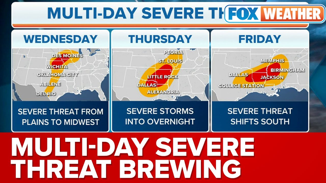 Multi-Day Severe Weather Threat Brewing For Midwest, Plains And South ...